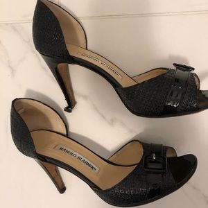 Manolo Blahnik Peep Toe Pumps